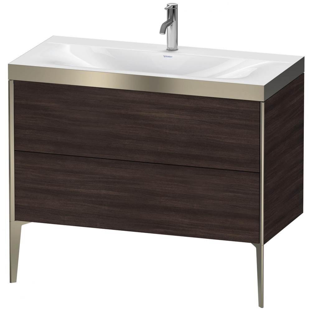 Duravit XViu Two Drawer C-Bonded Floorstanding Vanity Kit Chestnut Dark