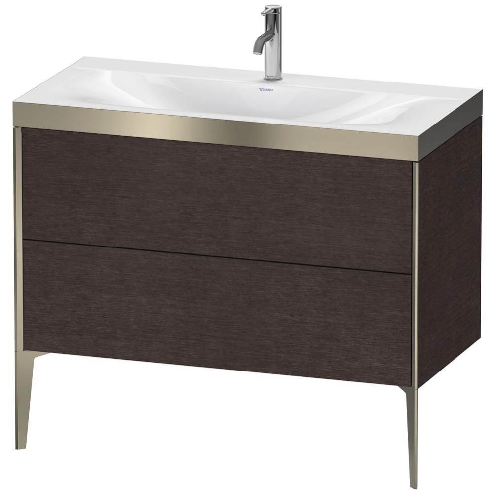 Duravit XViu Two Drawer C-Bonded Floorstanding Vanity Kit Dark Brushed Oak