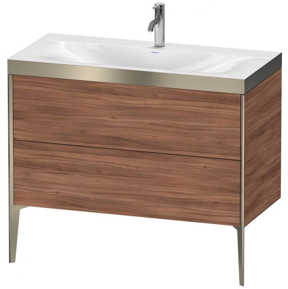 Duravit XViu Two Drawer C-Bonded Floorstanding Vanity Kit Walnut