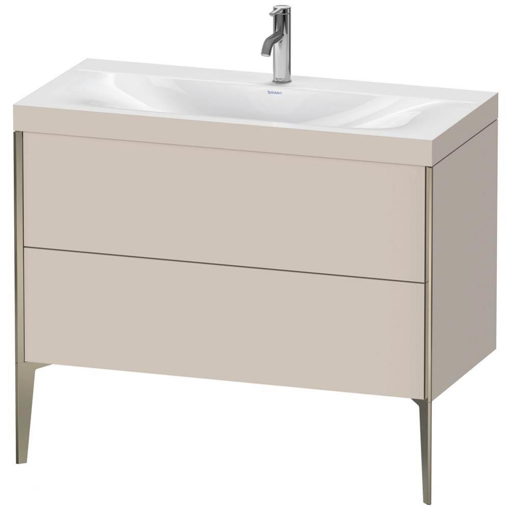 Duravit XViu Two Drawer C-Bonded Floorstanding Vanity Kit Taupe