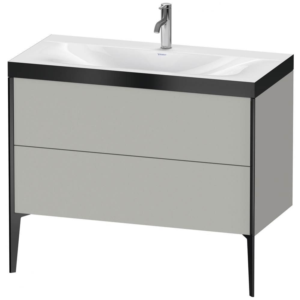 XViu Two Drawer C-Bonded Floorstanding Vanity Kit Concrete Gray