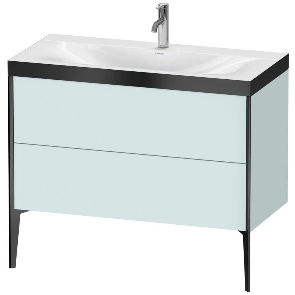 Duravit XViu Two Drawer C-Bonded Floorstanding Vanity Kit Light Blue