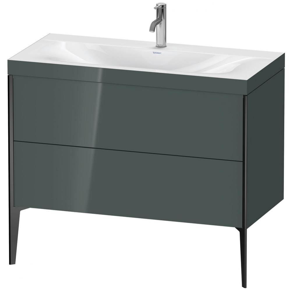 Duravit XViu Two Drawer C-Bonded Floorstanding Vanity Kit Dolomite Gray