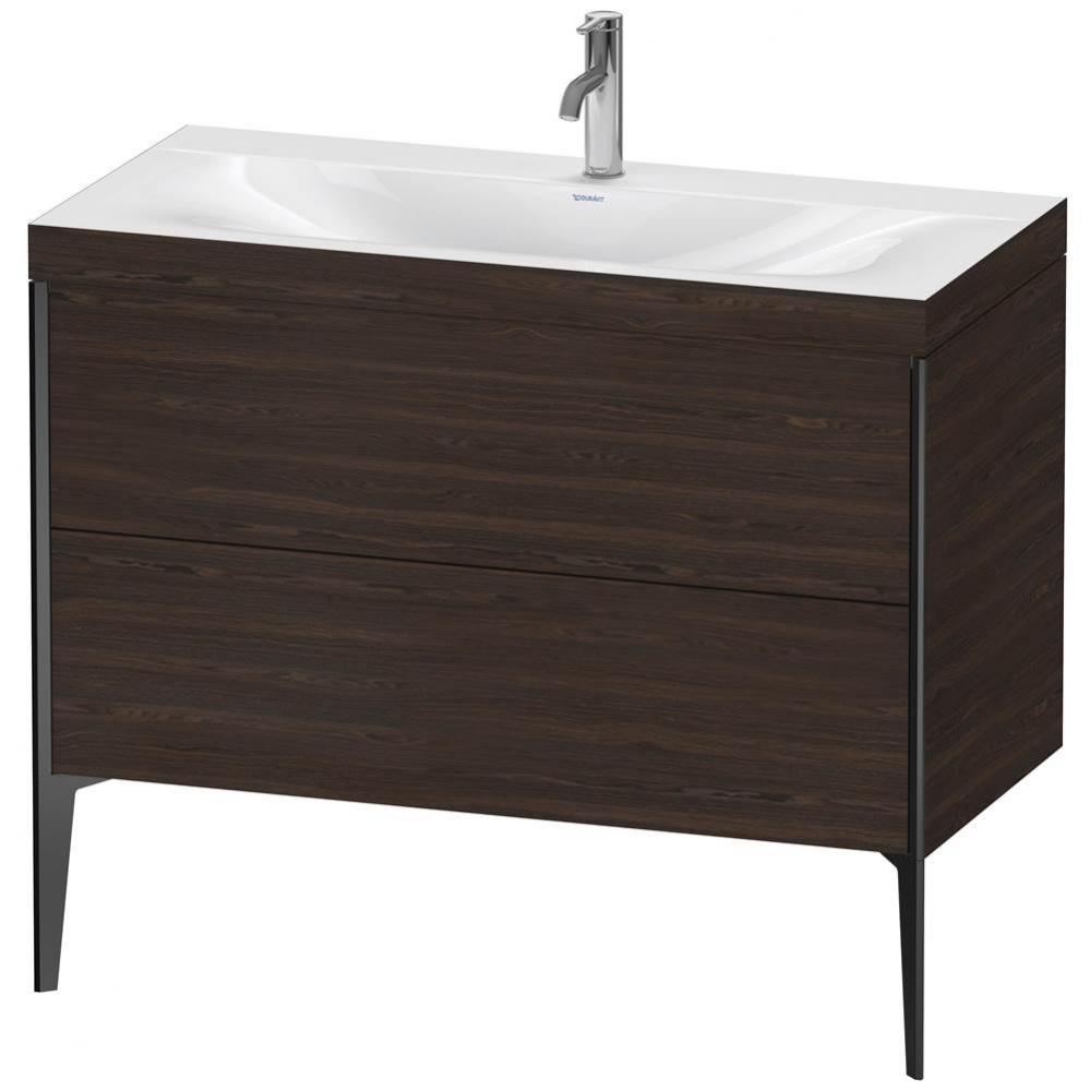 XViu Two Drawer C-Bonded Floorstanding Vanity Kit Walnut Brushed