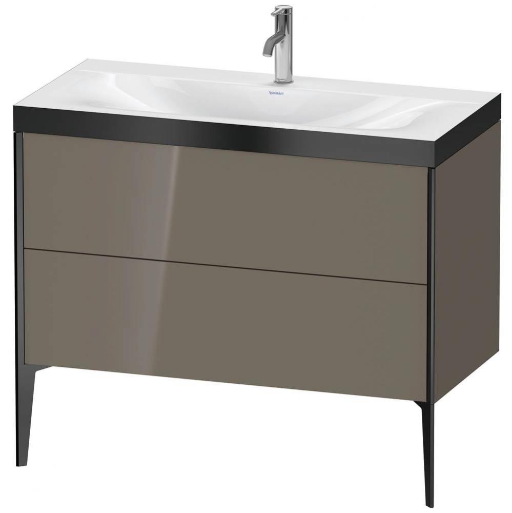 Duravit XViu Two Drawer C-Bonded Floorstanding Vanity Kit Flannel Gray