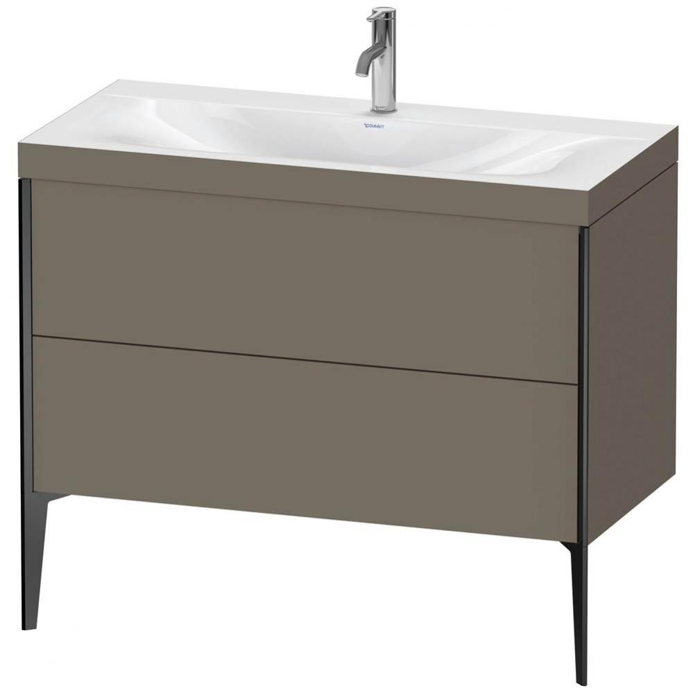 Duravit XViu Two Drawer C-Bonded Floorstanding Vanity Kit Flannel Gray