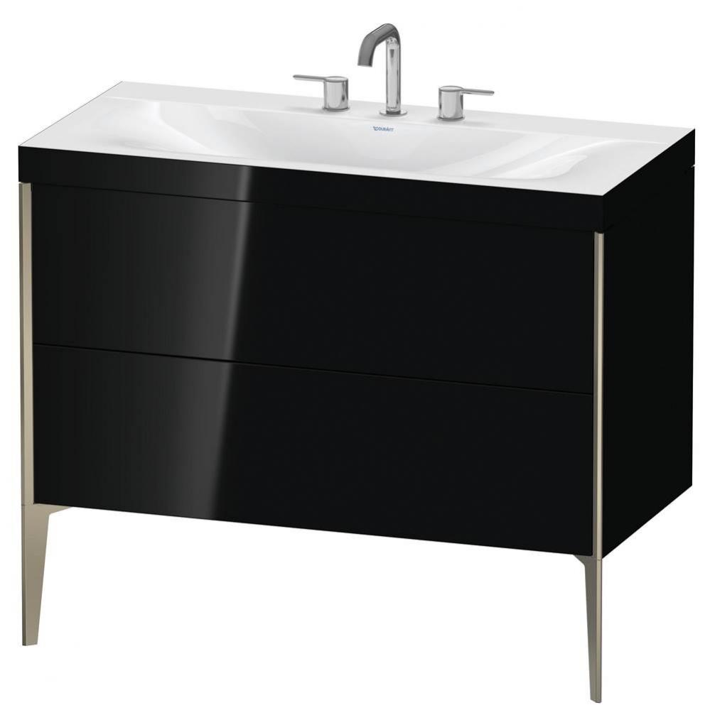 Duravit XViu C-Bonded Floorstanding Vanity  Black High Gloss