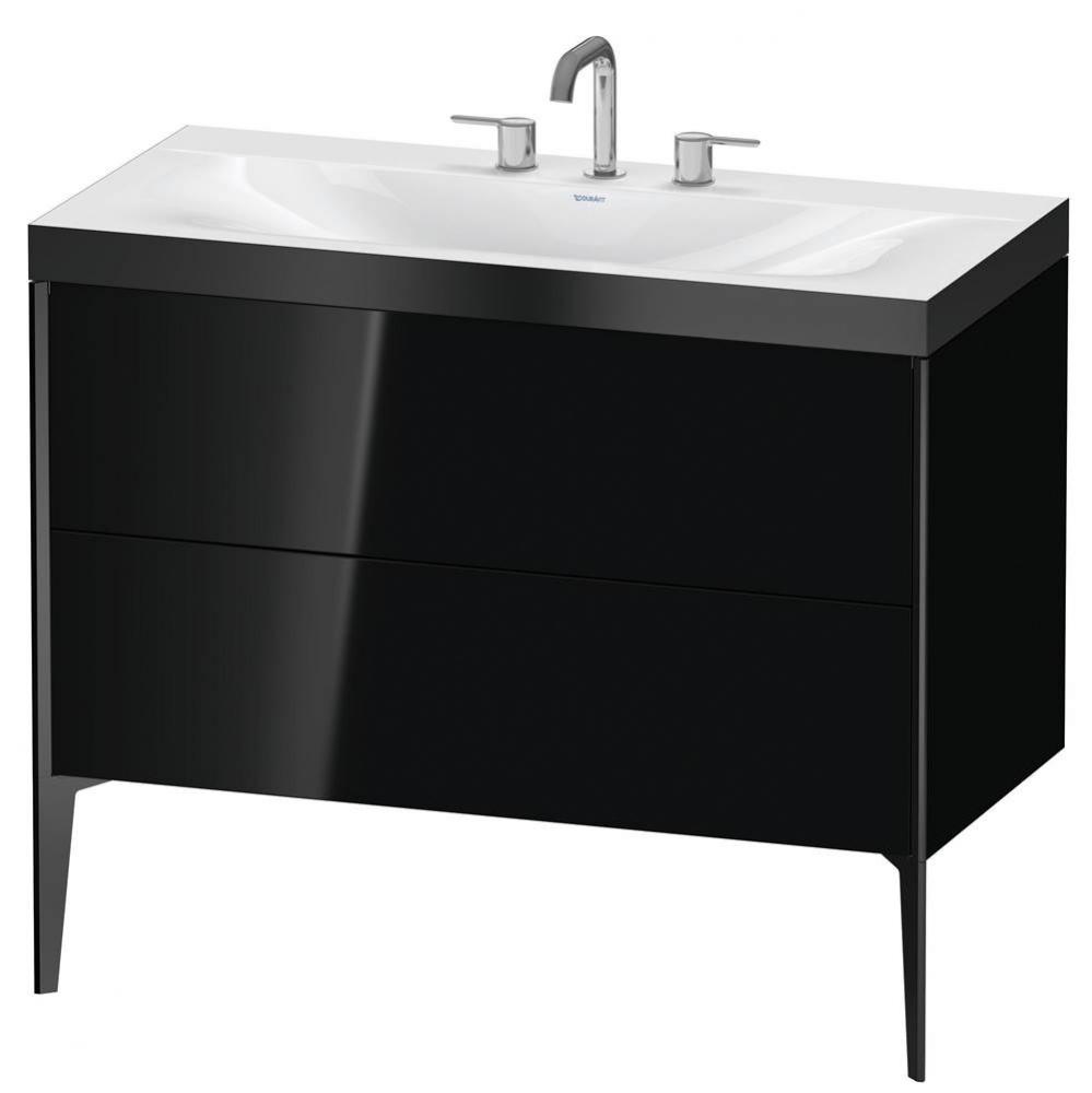 Duravit XViu C-Bonded Floorstanding Vanity  Black High Gloss