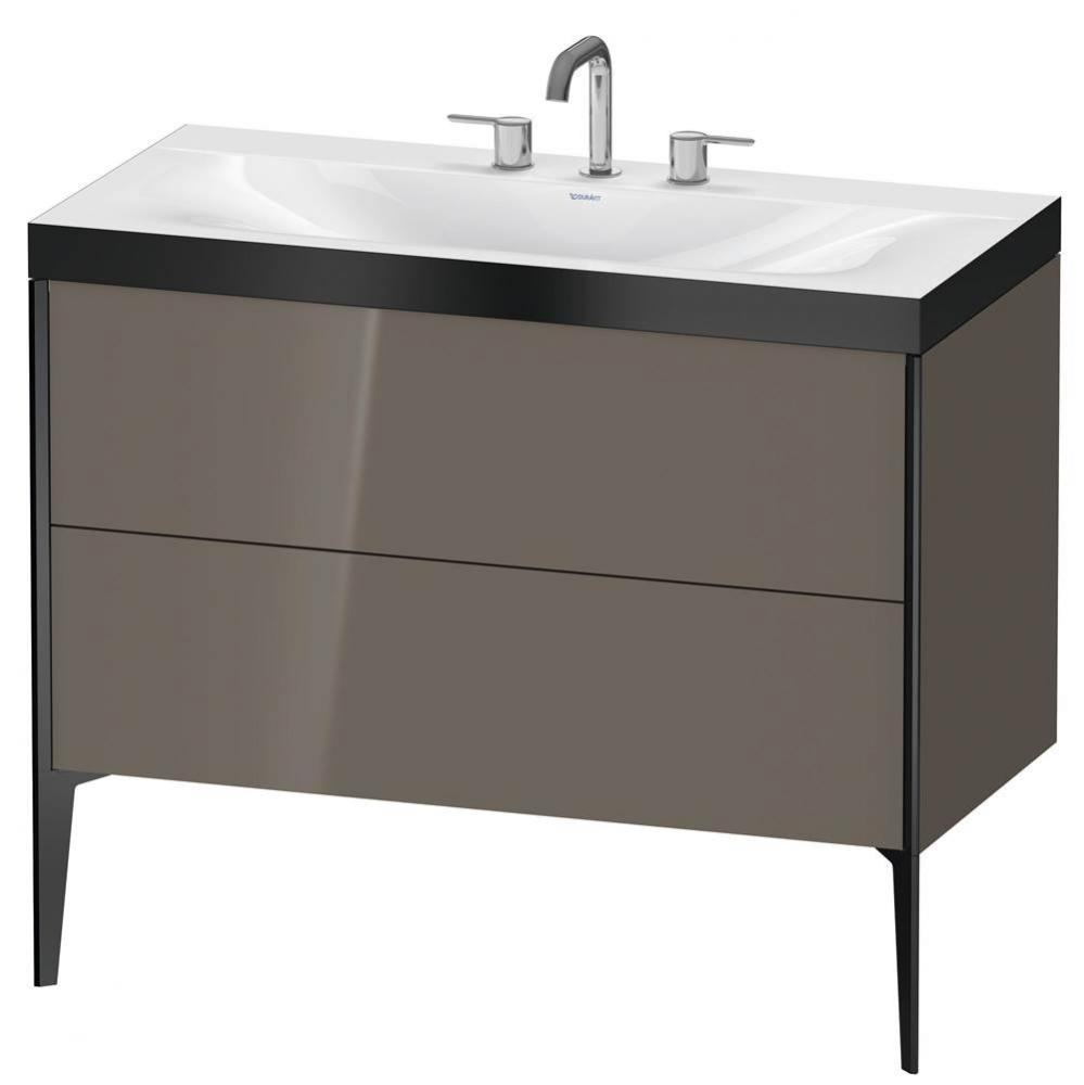 Duravit XViu C-Bonded Floorstanding Vanity  Flannel Gray High Gloss