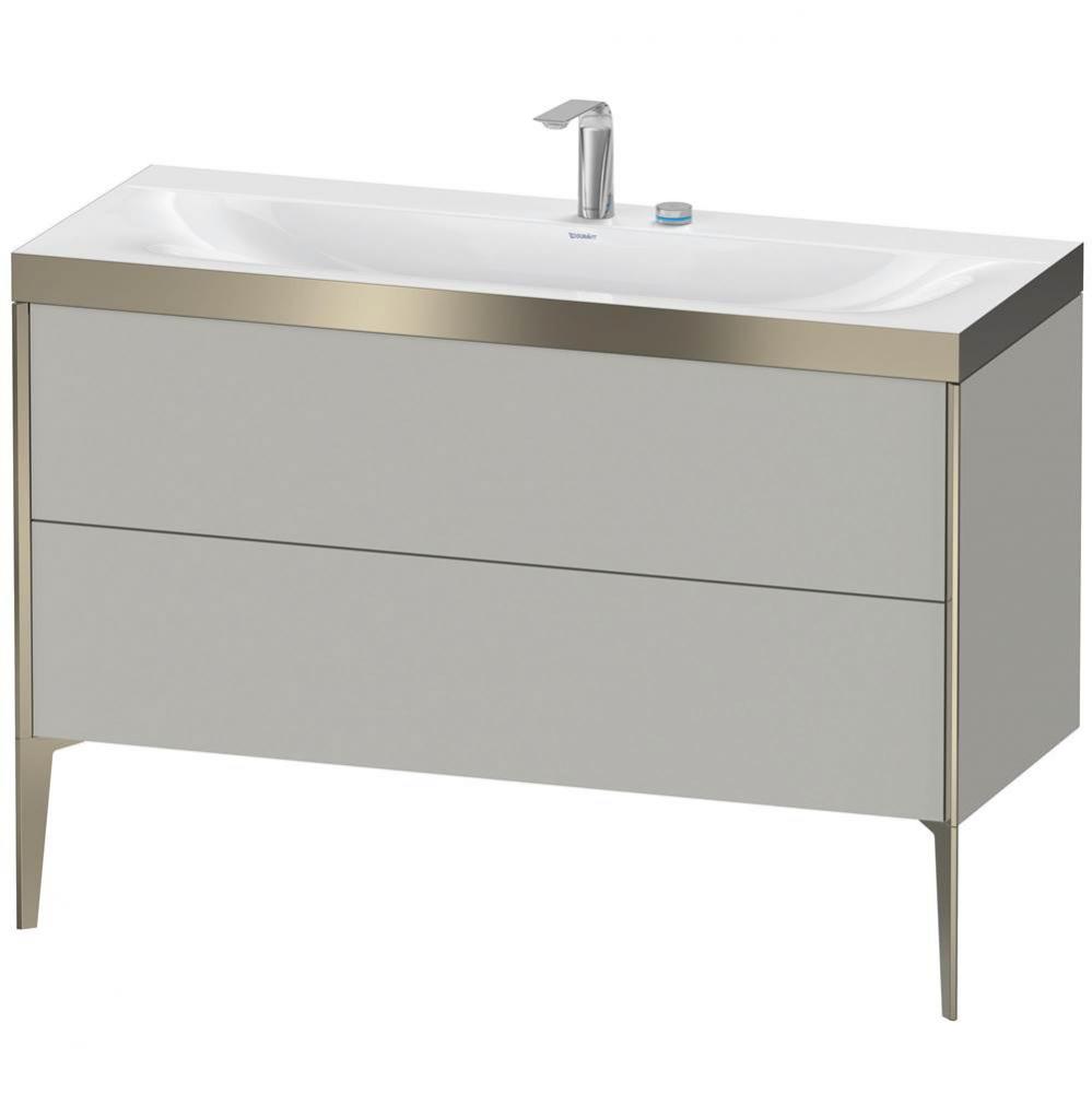 Duravit XViu Two Drawer C-Bonded Floorstanding Vanity Kit Concrete Gray