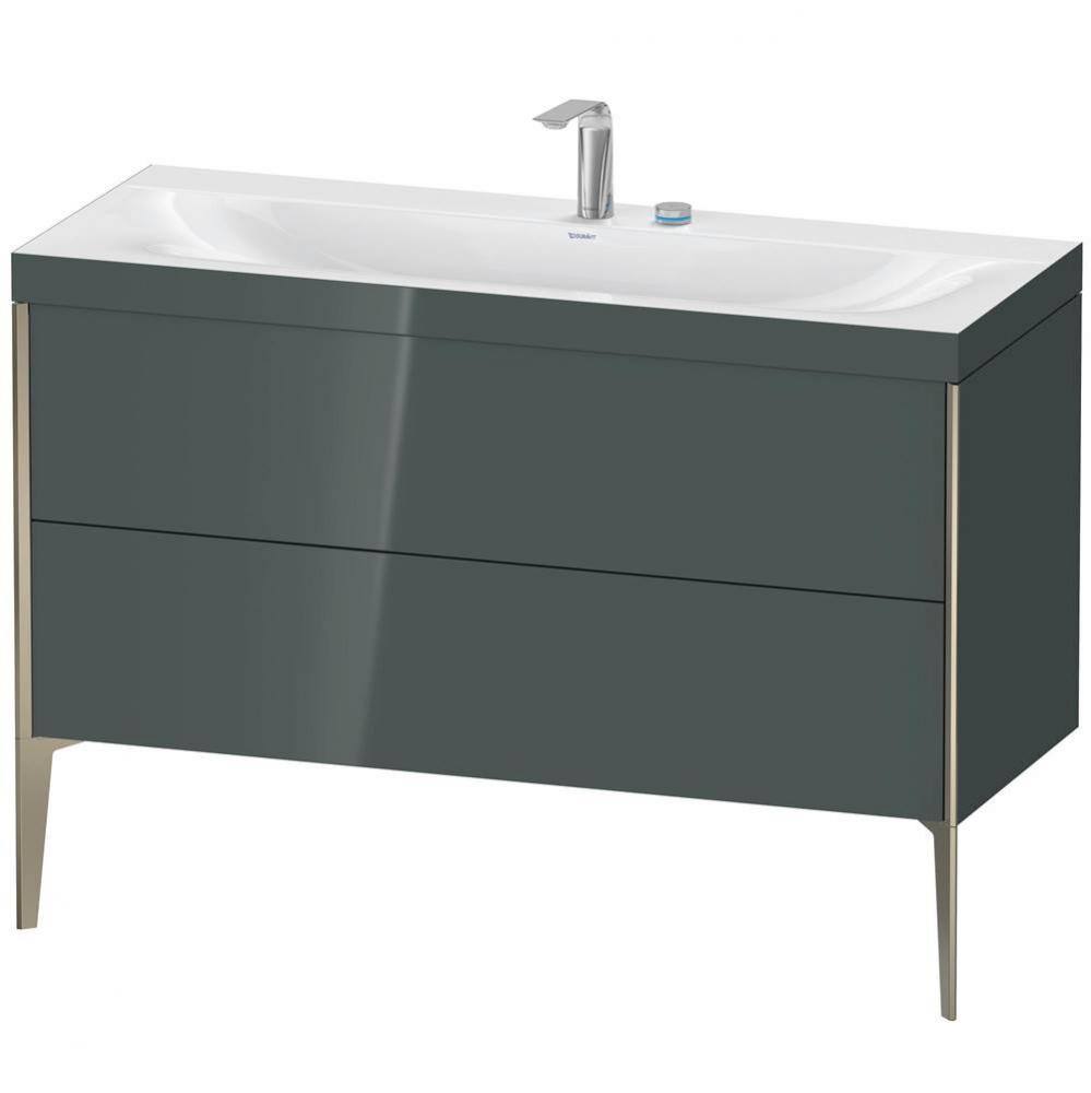 Duravit XViu Two Drawer C-Bonded Floorstanding Vanity Kit Dolomite Gray