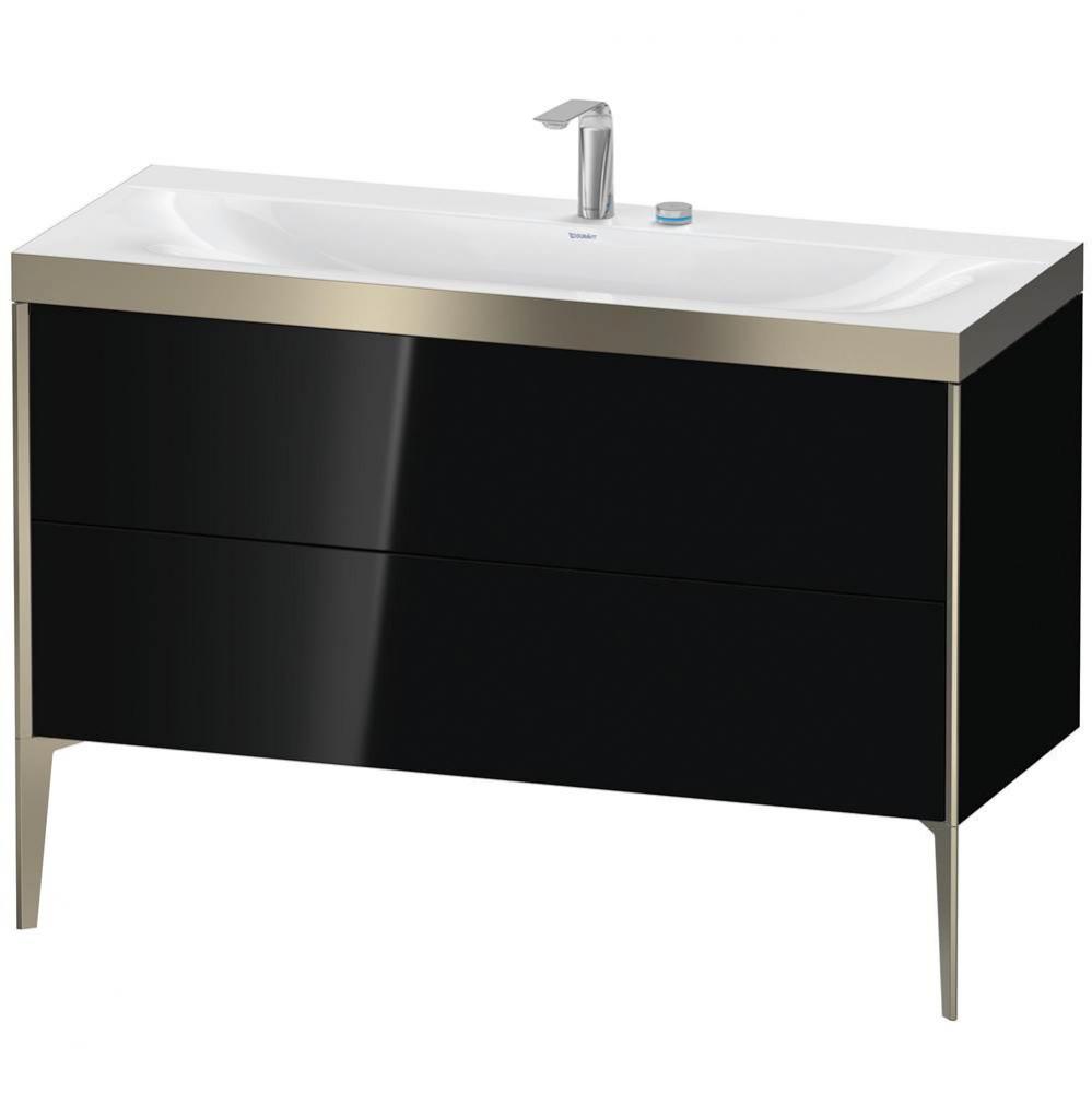 Duravit XViu Two Drawer C-Bonded Floorstanding Vanity Kit Black