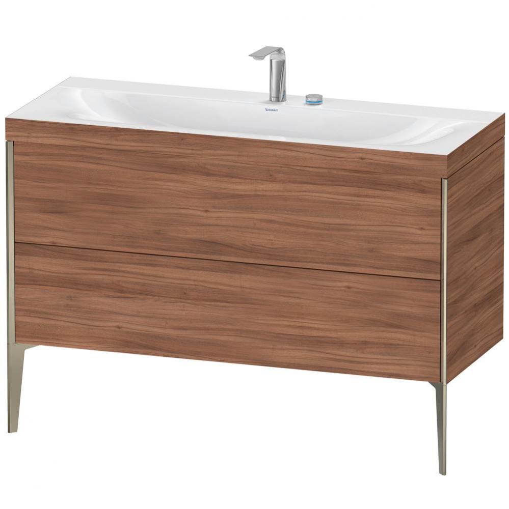 Duravit XViu Two Drawer C-Bonded Floorstanding Vanity Kit Walnut