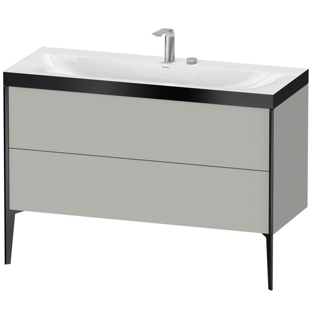 XViu Two Drawer C-Bonded Floorstanding Vanity Kit Concrete Gray