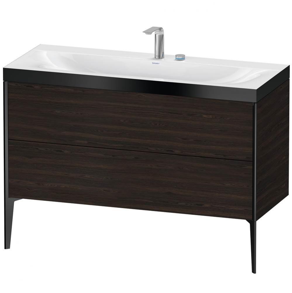 XViu Two Drawer C-Bonded Floorstanding Vanity Kit Walnut Brushed