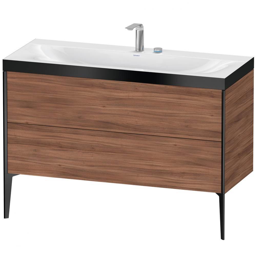 XViu Two Drawer C-Bonded Floorstanding Vanity Kit Walnut