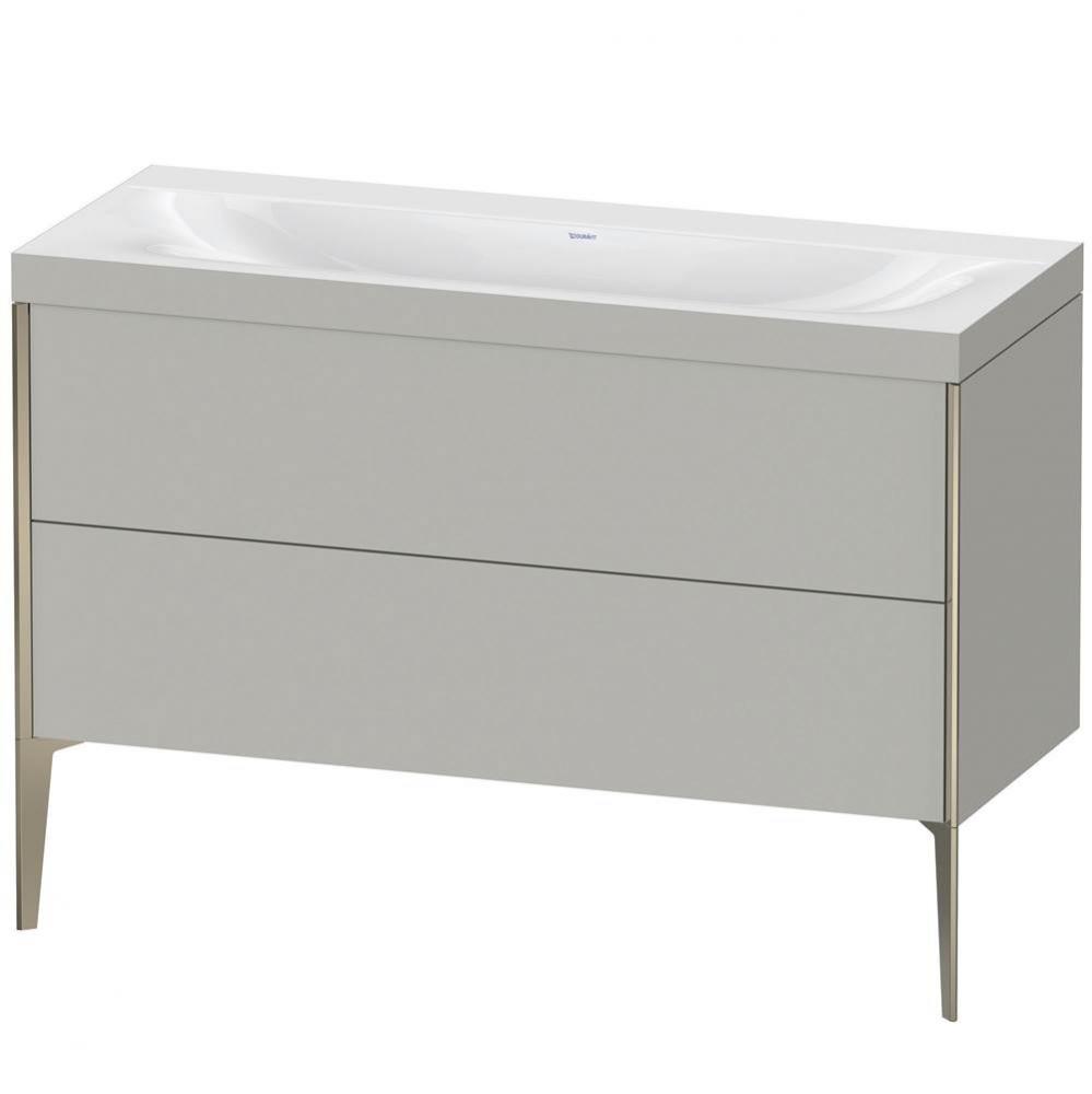 Duravit XViu Two Drawer C-Bonded Floorstanding Vanity Kit Concrete Gray