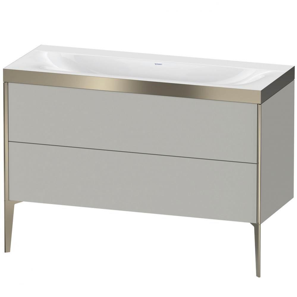 Duravit XViu Two Drawer C-Bonded Floorstanding Vanity Kit Concrete Gray