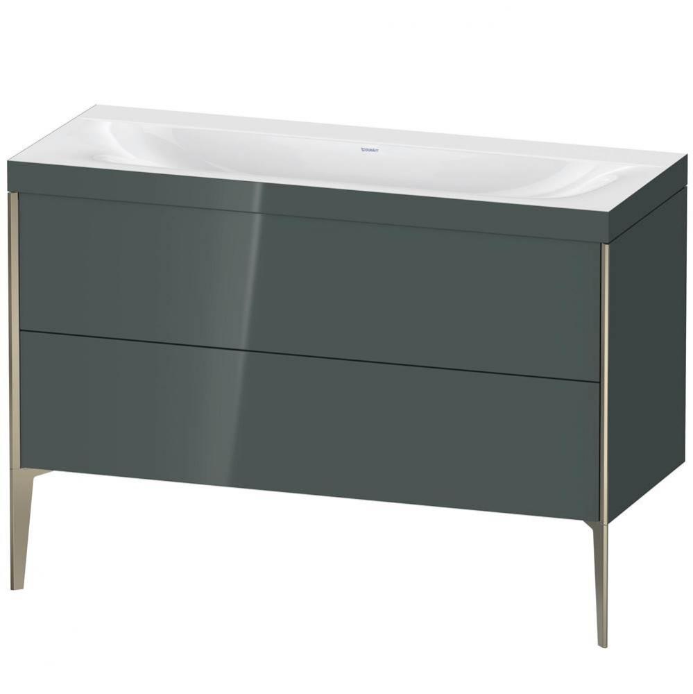 Duravit XViu Two Drawer C-Bonded Floorstanding Vanity Kit Dolomite Gray