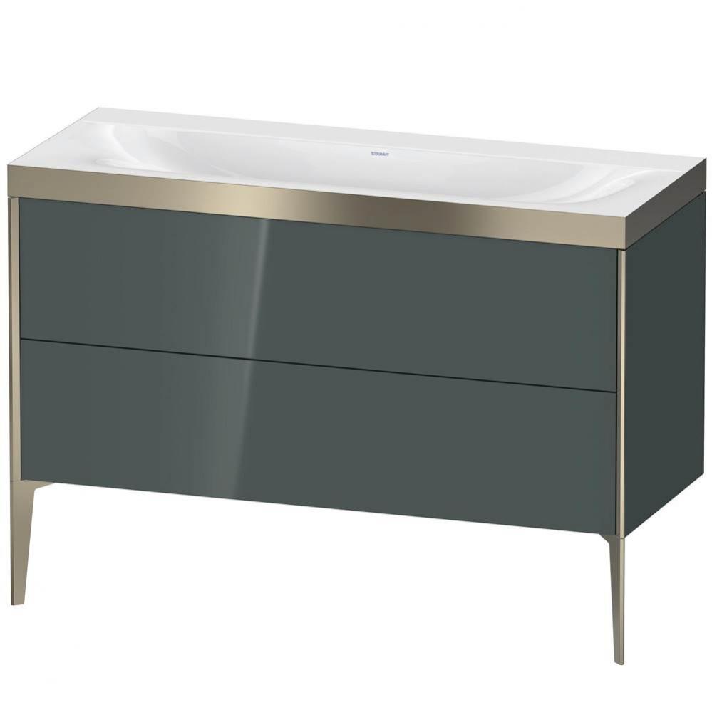 Duravit XViu Two Drawer C-Bonded Floorstanding Vanity Kit Dolomite Gray