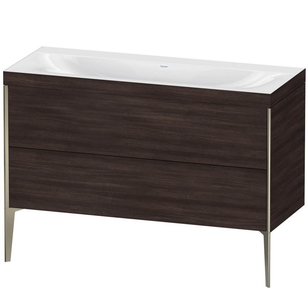 Duravit XViu Two Drawer C-Bonded Floorstanding Vanity Kit Chestnut Dark