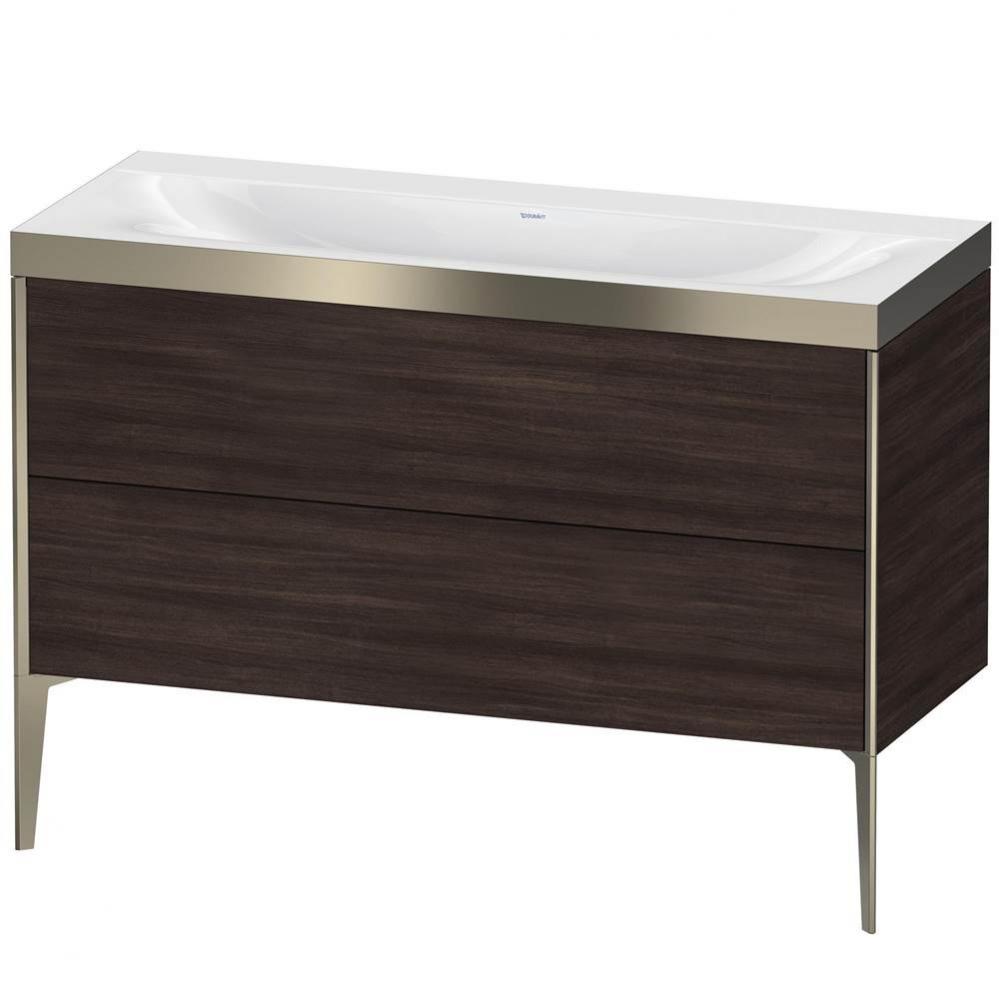 Duravit XViu Two Drawer C-Bonded Floorstanding Vanity Kit Chestnut Dark