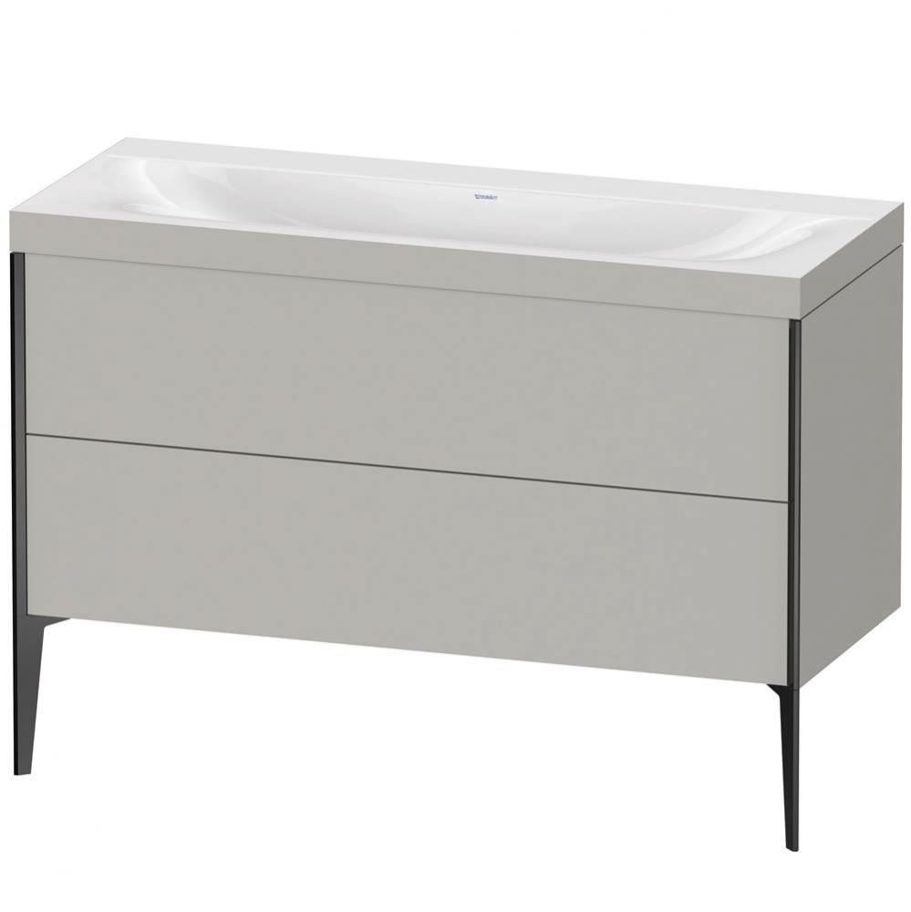 XViu Two Drawer C-Bonded Floorstanding Vanity Kit Concrete Gray