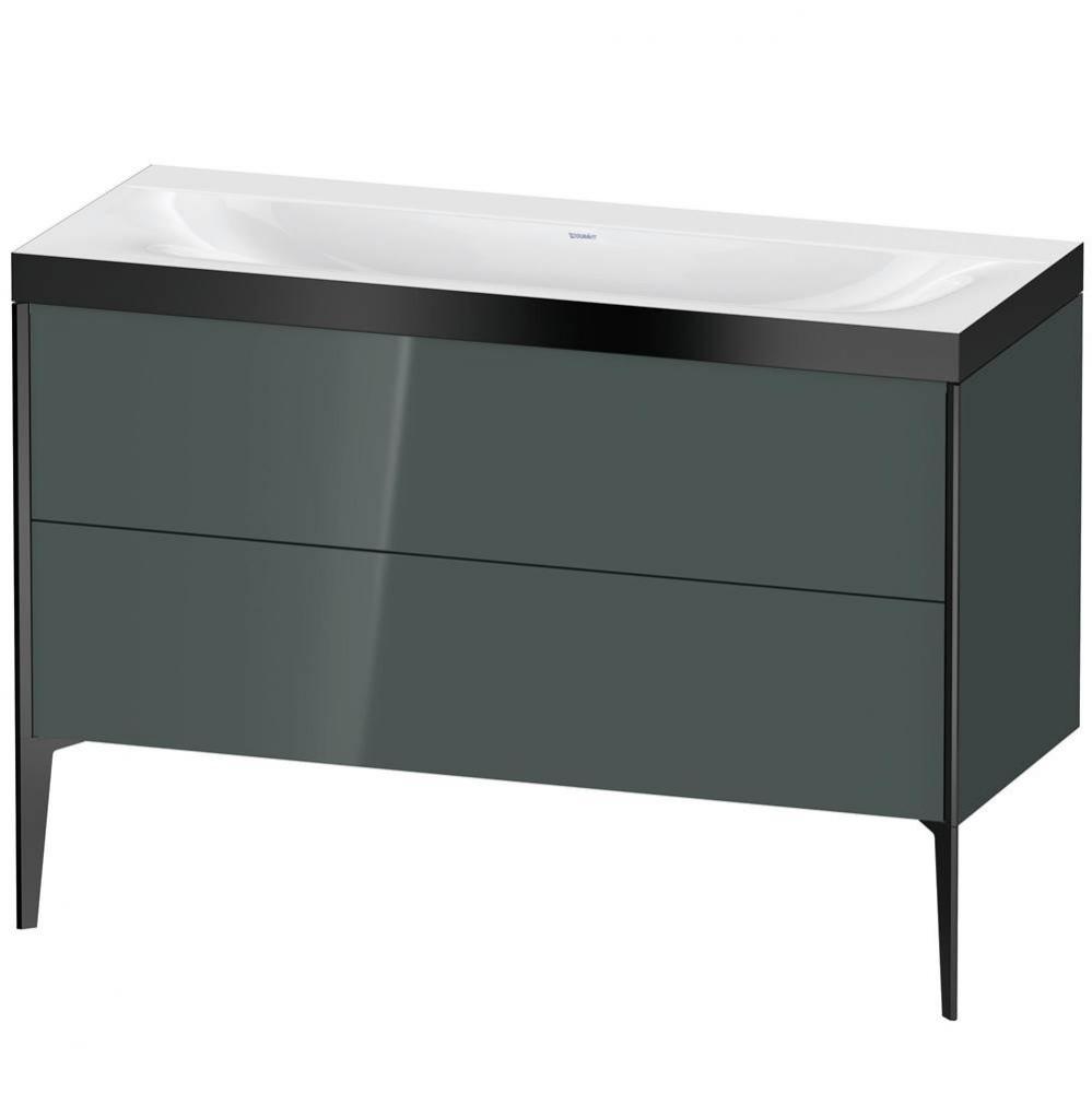 Duravit XViu Two Drawer C-Bonded Floorstanding Vanity Kit Dolomite Gray