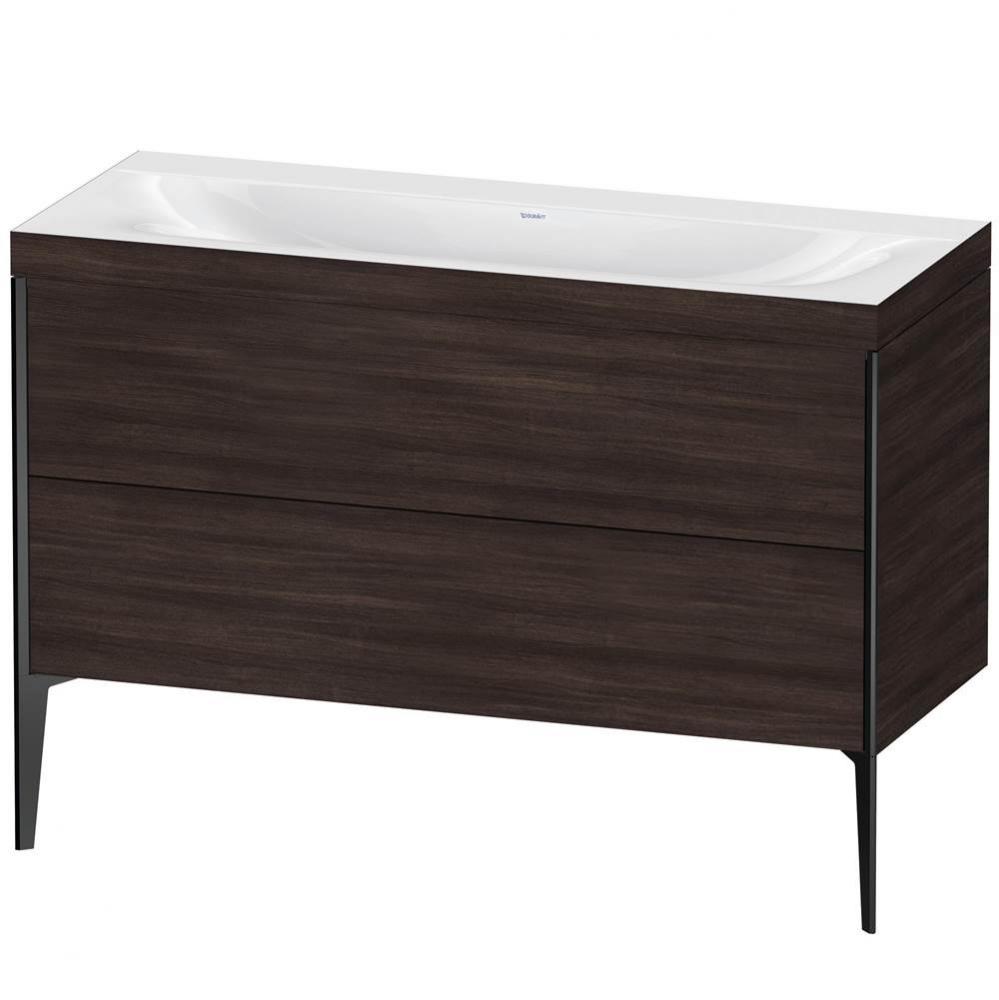 Duravit XViu Two Drawer C-Bonded Floorstanding Vanity Kit Chestnut Dark