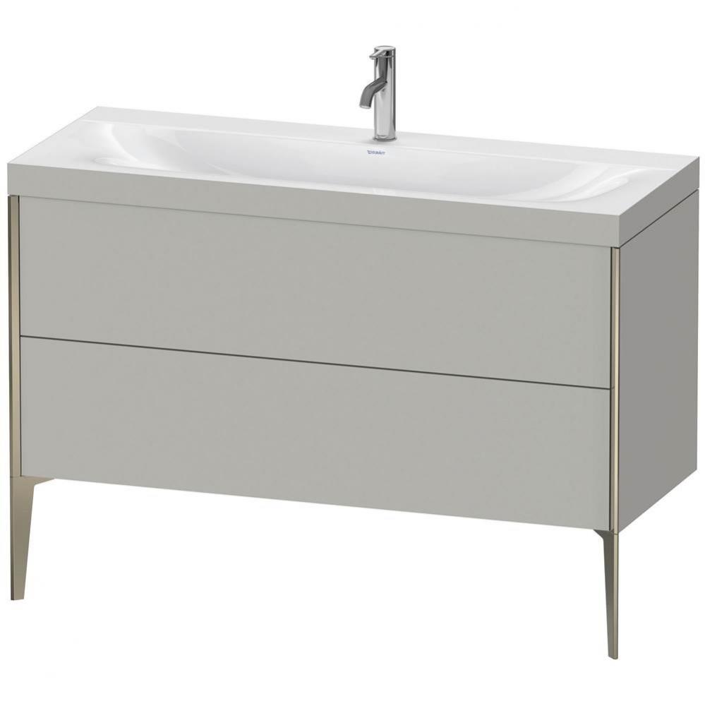 Duravit XViu Two Drawer C-Bonded Floorstanding Vanity Kit Concrete Gray