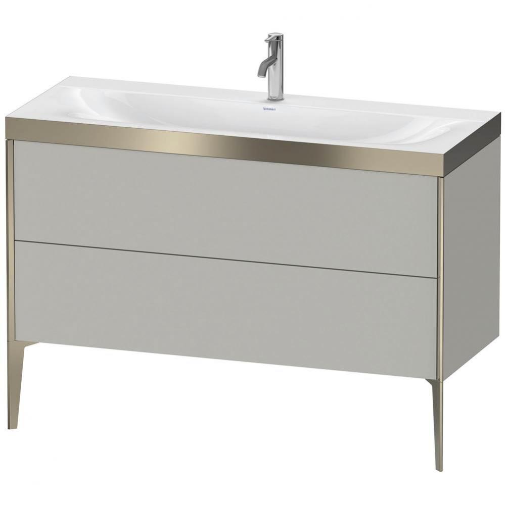 Duravit XViu Two Drawer C-Bonded Floorstanding Vanity Kit Concrete Gray