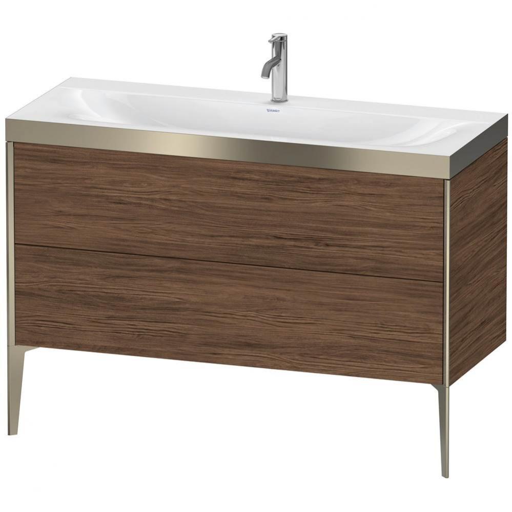 Duravit XViu Two Drawer C-Bonded Floorstanding Vanity Kit Walnut Dark