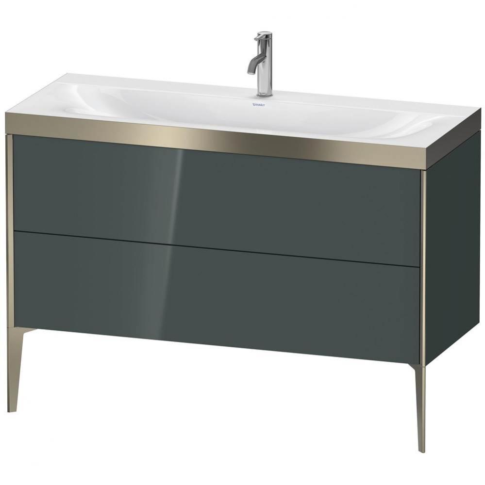 Duravit XViu Two Drawer C-Bonded Floorstanding Vanity Kit Dolomite Gray