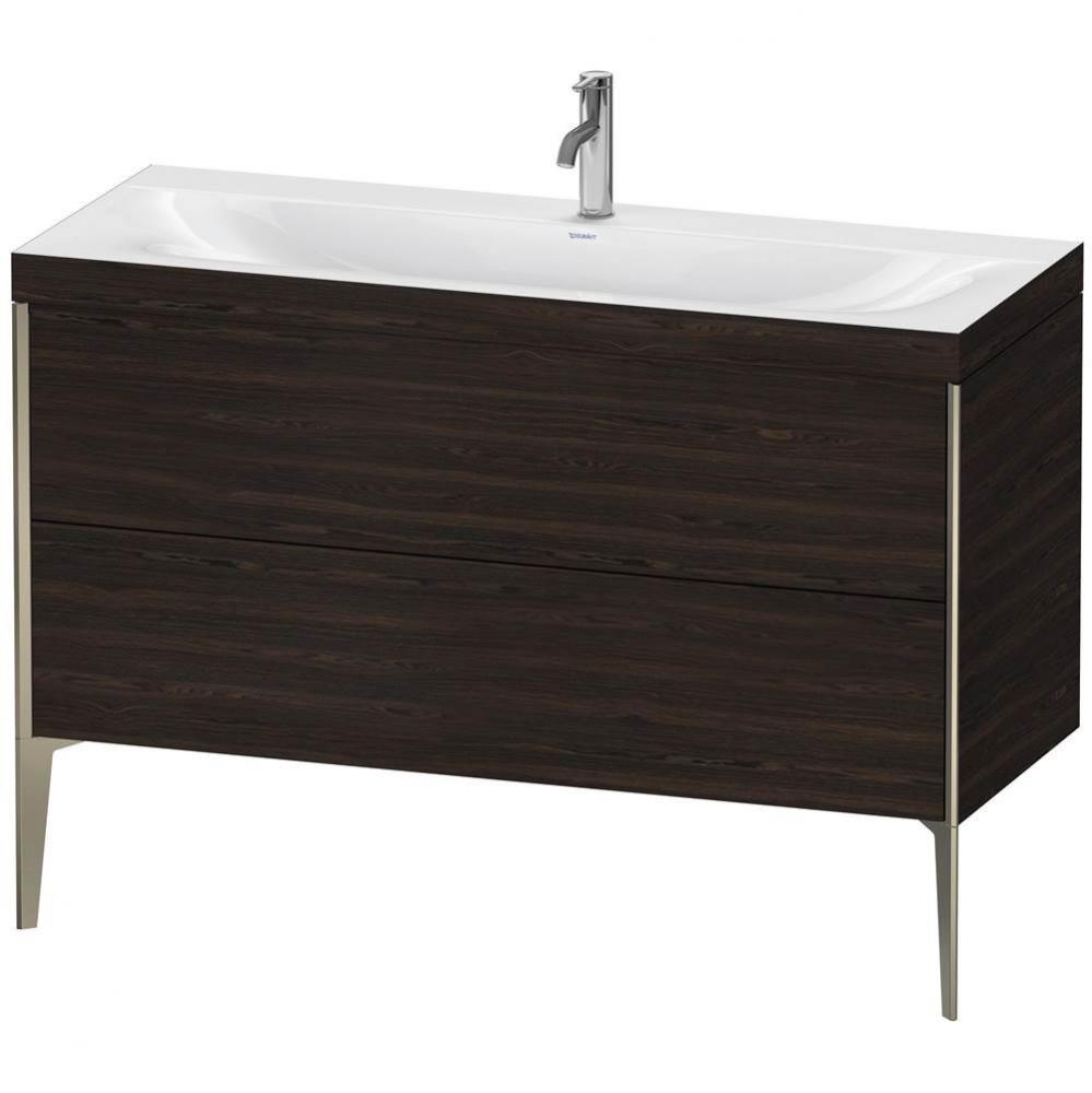 Duravit XViu Two Drawer C-Bonded Floorstanding Vanity Kit Walnut Brushed