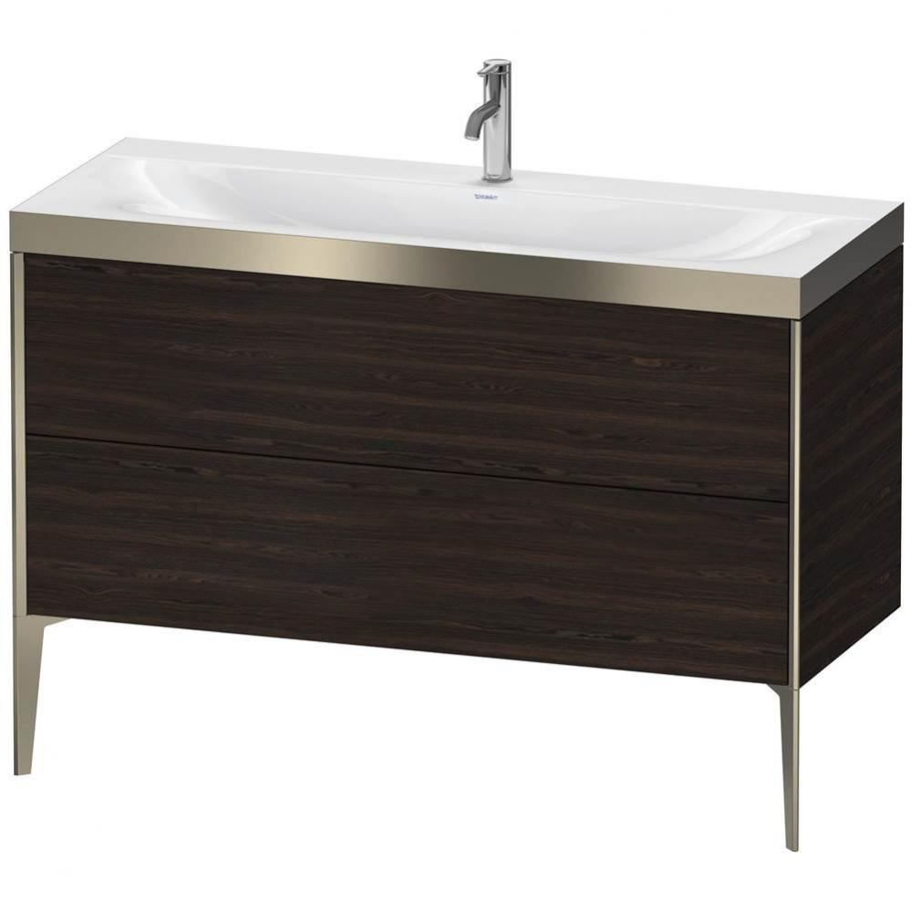 Duravit XViu Two Drawer C-Bonded Floorstanding Vanity Kit Walnut Brushed