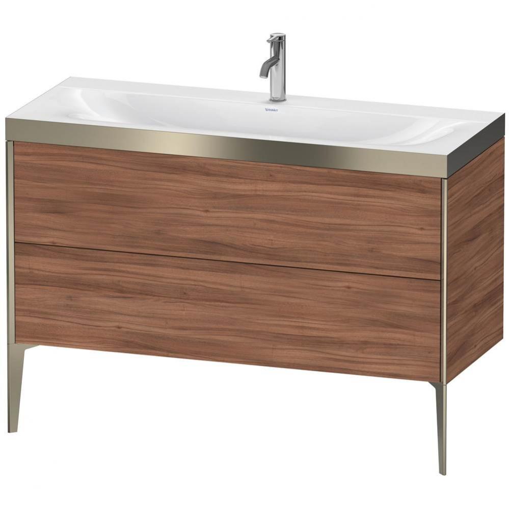 Duravit XViu Two Drawer C-Bonded Floorstanding Vanity Kit Walnut