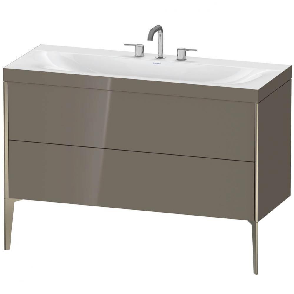 Duravit XViu C-Bonded Floorstanding Vanity  Flannel Gray High Gloss