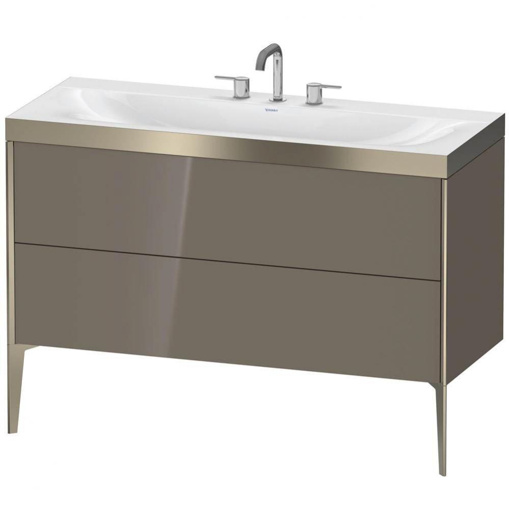 Duravit XViu C-Bonded Floorstanding Vanity  Flannel Gray High Gloss