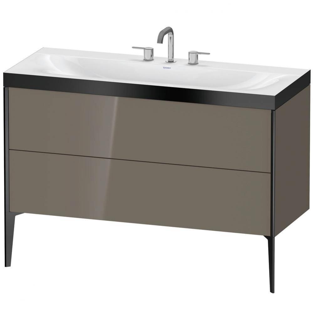 Duravit XViu C-Bonded Floorstanding Vanity  Flannel Gray High Gloss