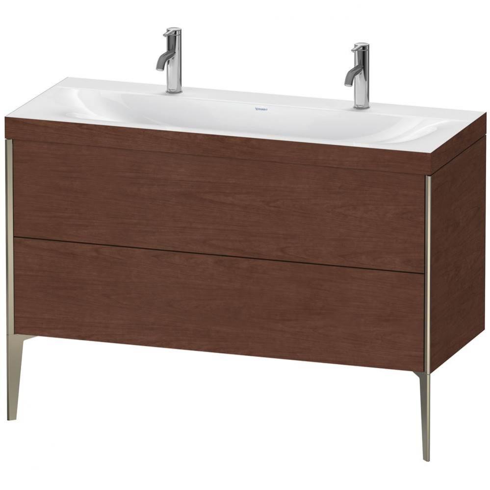 Duravit XViu Two Drawer C-Bonded Floorstanding Vanity Kit American Walnut