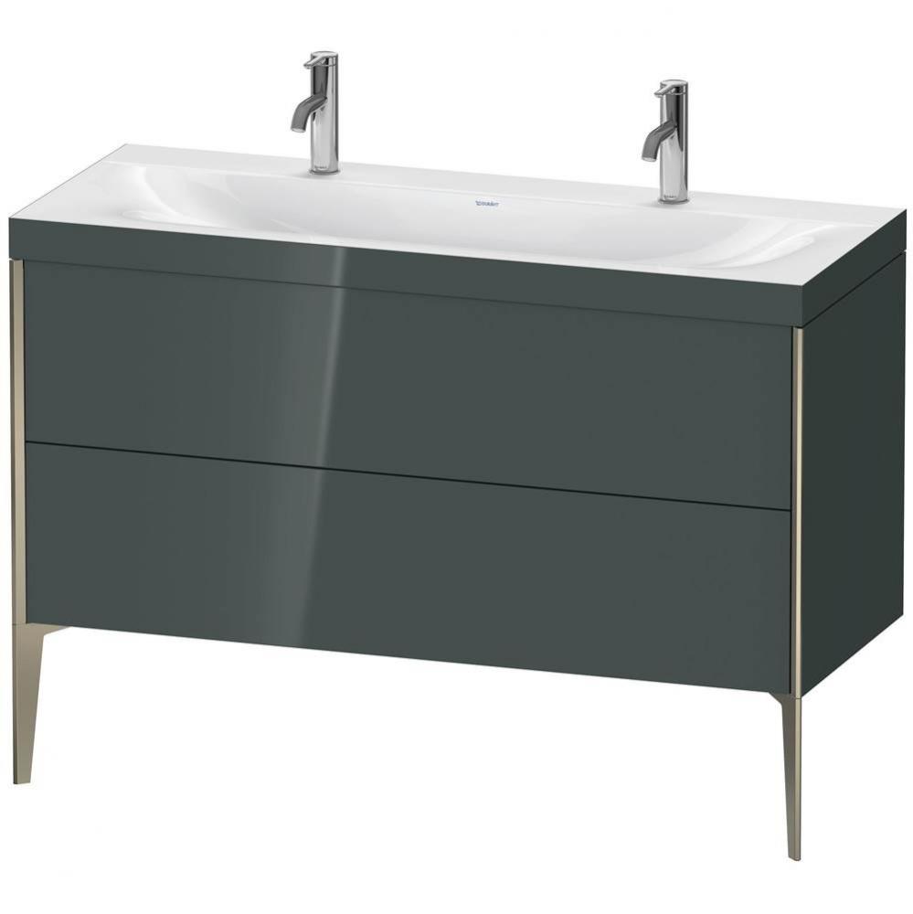 Duravit XViu Two Drawer C-Bonded Floorstanding Vanity Kit Dolomite Gray