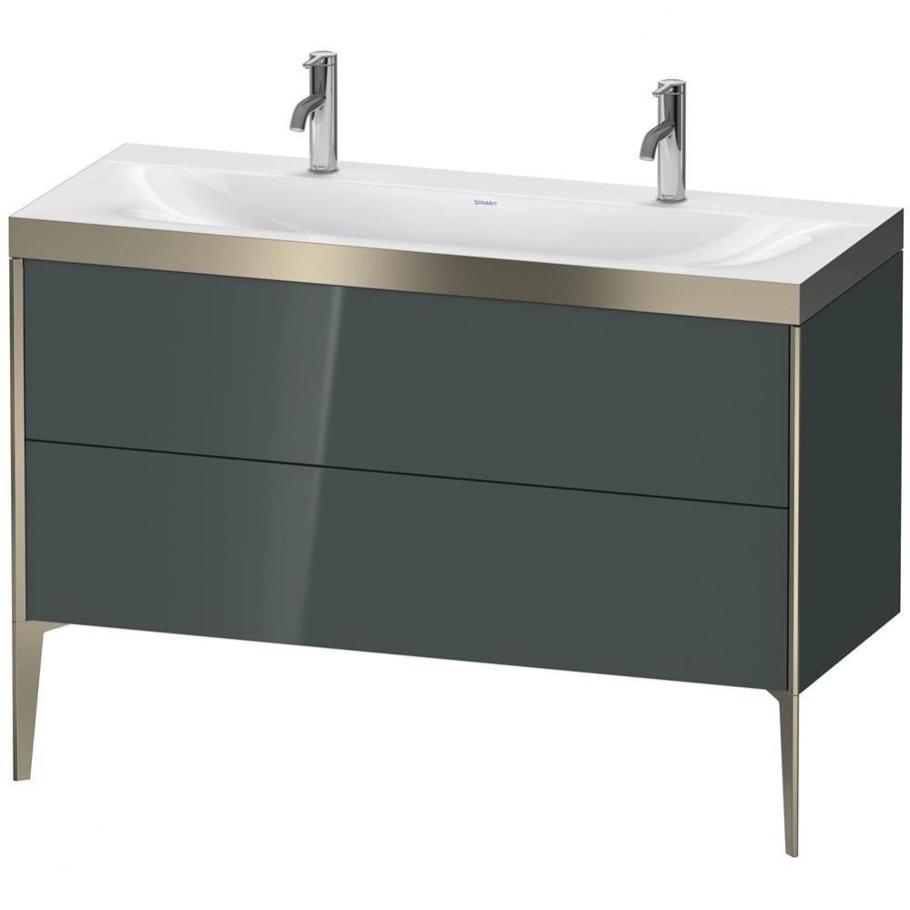 Duravit XViu Two Drawer C-Bonded Floorstanding Vanity Kit Dolomite Gray