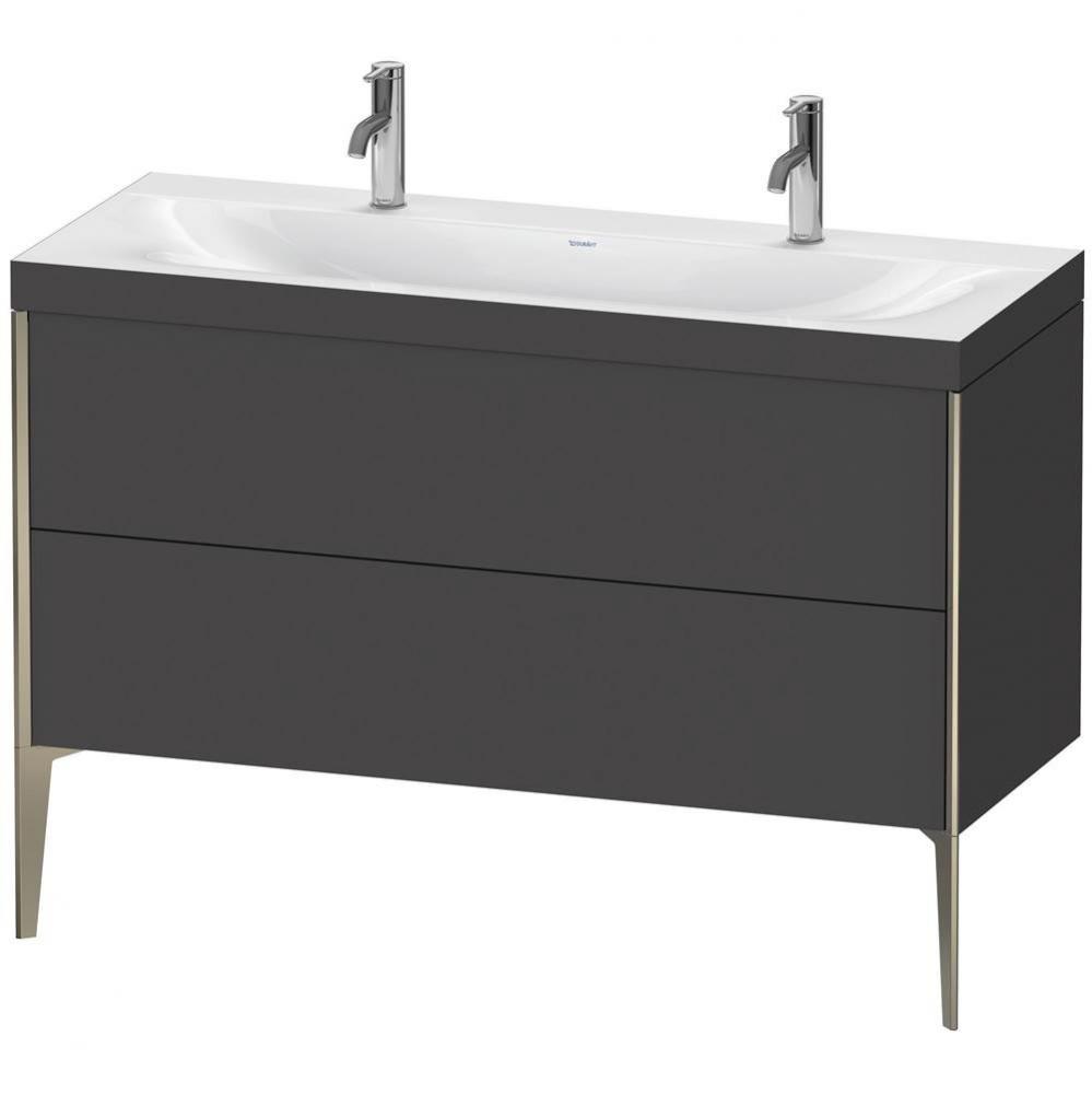 Duravit XViu Two Drawer C-Bonded Floorstanding Vanity Kit Graphite