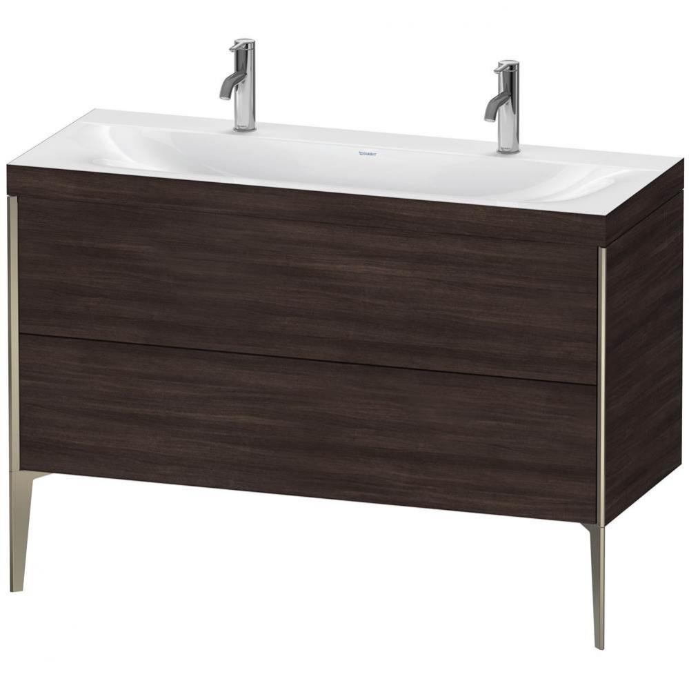 Duravit XViu Two Drawer C-Bonded Floorstanding Vanity Kit Chestnut Dark