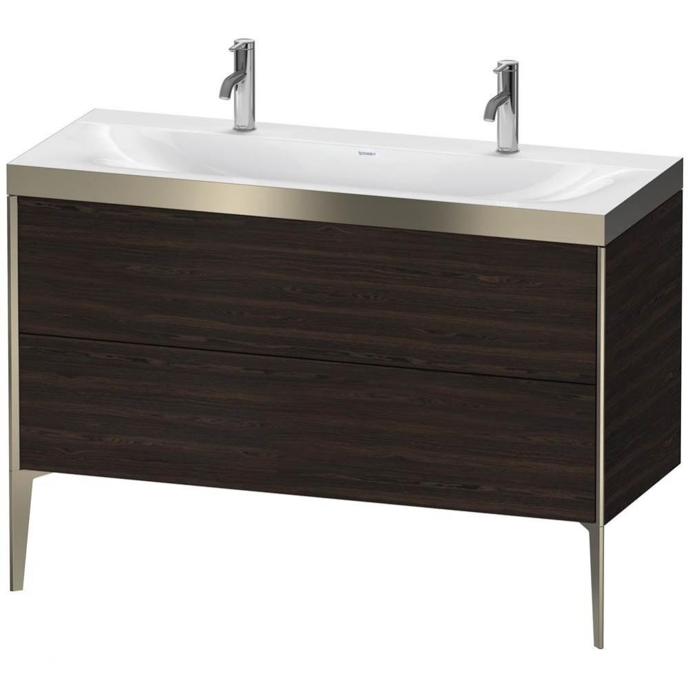 Duravit XViu Two Drawer C-Bonded Floorstanding Vanity Kit Walnut Brushed