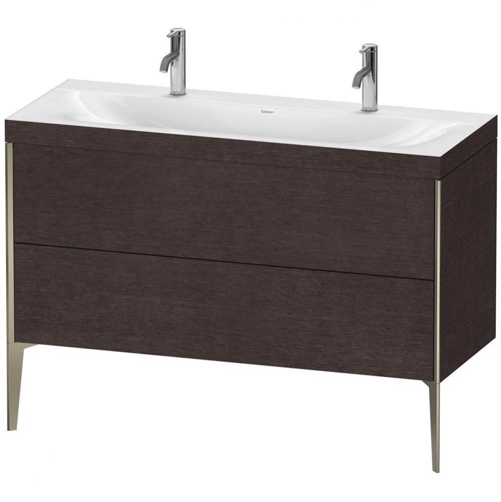 Duravit XViu Two Drawer C-Bonded Floorstanding Vanity Kit Dark Brushed Oak