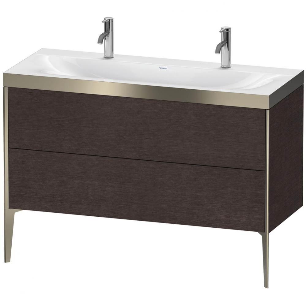 Duravit XViu Two Drawer C-Bonded Floorstanding Vanity Kit Dark Brushed Oak