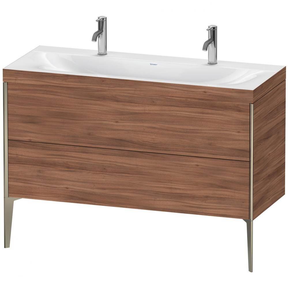 Duravit XViu Two Drawer C-Bonded Floorstanding Vanity Kit Walnut