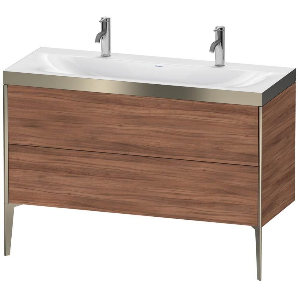 Duravit XViu Two Drawer C-Bonded Floorstanding Vanity Kit Walnut