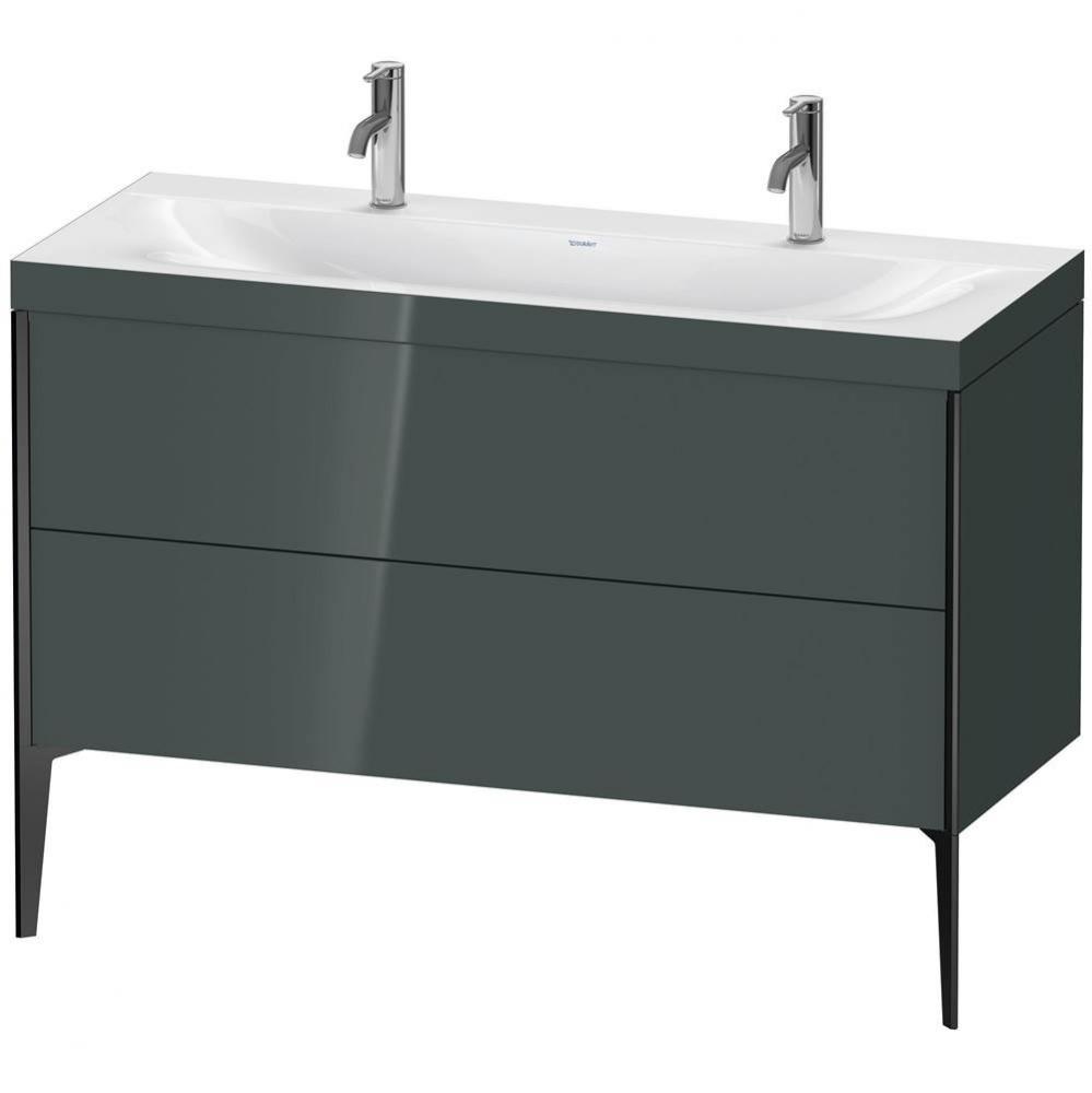 Duravit XViu Two Drawer C-Bonded Floorstanding Vanity Kit Dolomite Gray